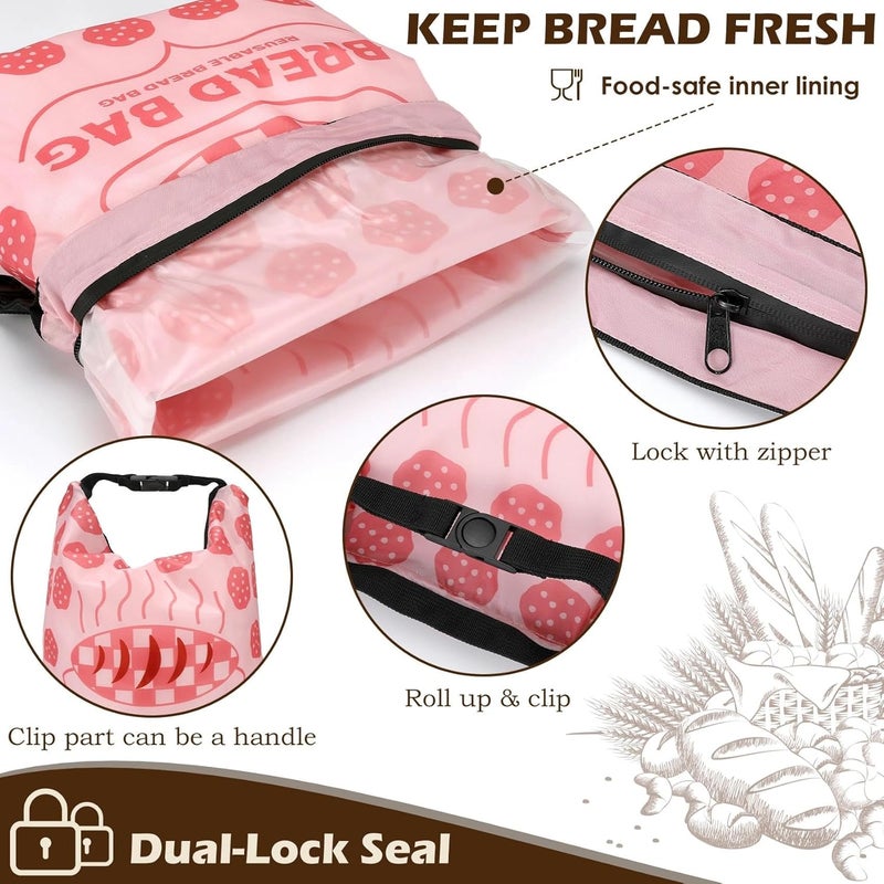 Revahope 2 Pack Reusable Bread Bags for Homemade Bread, 17"×13" Sourdough Bread Storage Bags with Bowl Cover - Keep Loaf Fresh and Easy to Wash(Cookie Style) - Image 3